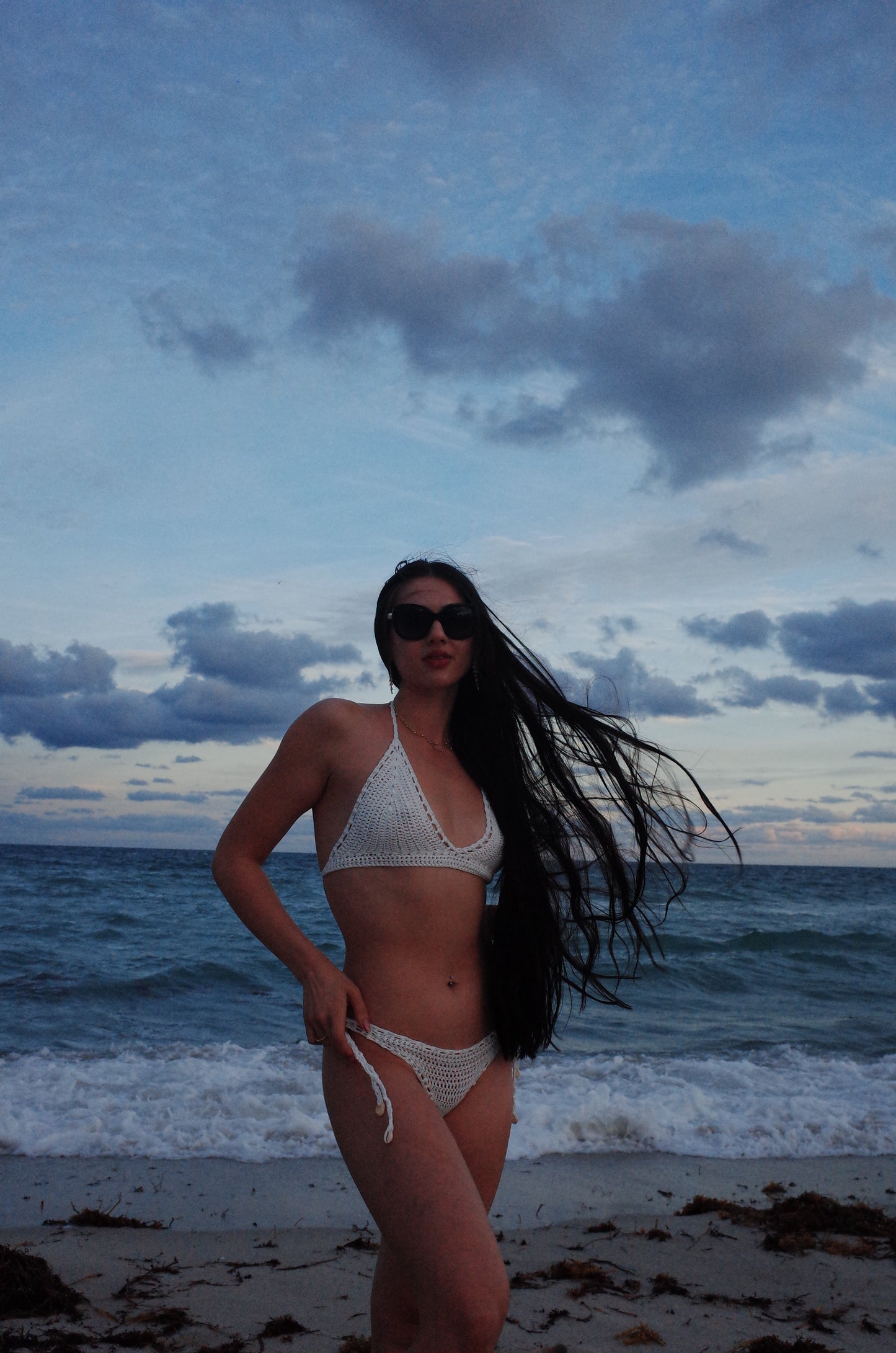 handmade organic cotton crochet knit beach bikini set π