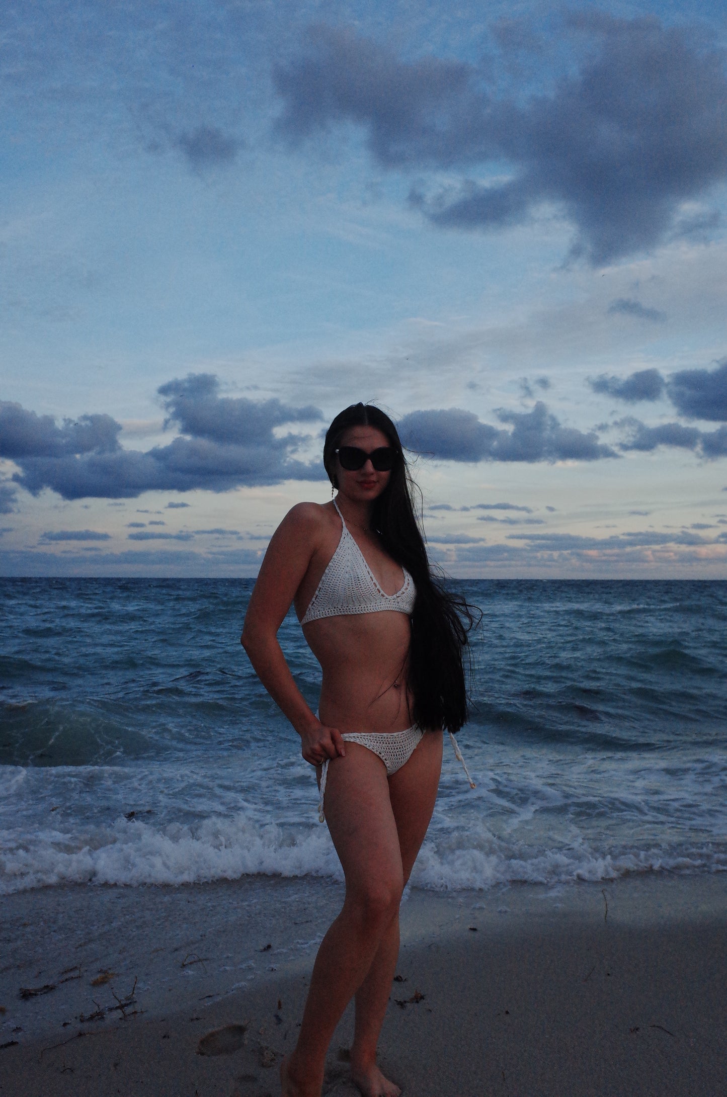 handmade organic cotton crochet knit beach bikini set π